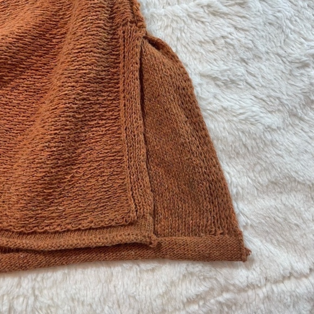 Easel Womens Size Medium Oversized V Neck Pullover Sweater Tunic Rust‎ Orange - Picture 8 of 11